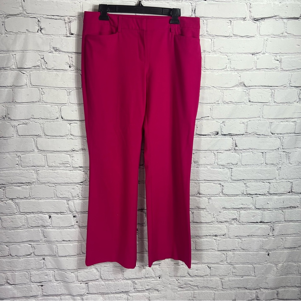 Women's New York & Company Bright Pink Classic Stretch Dress Pants Size 8 (A1)